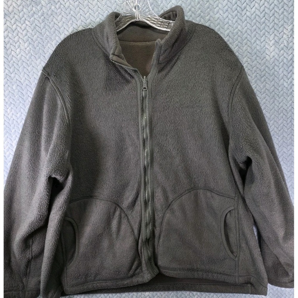 VINTAGE Bonworth Reversible Fleece Full‎ Zip Sweater Womens Size XL Pockets